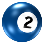 Скачать PNG картинку на прозрачном фоне Нарисованный бильярдный шар синий с цифрой два, 2