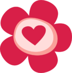 Скачать PNG картинку на прозрачном фоне Нарисованный цветок с сердцем внутри