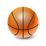 Скачать PNG картинку на прозрачном фоне Нарисованный объемный баскетбольный мяч с тенью
