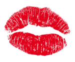 Скачать PNG картинку на прозрачном фоне Нарисованный след от губной помады при поцелуе