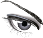 Скачать PNG картинку на прозрачном фоне Нарисованный женский серый глаз