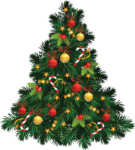 Скачать PNG картинку на прозрачном фоне Нарядная, пышная, новогодняя нарисованная елка