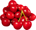 Скачать PNG картинку на прозрачном фоне Небольшая горка спелых красных ягод черешни