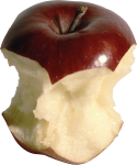 Скачать PNG картинку на прозрачном фоне Обгрызенный кусок бордового яблока