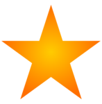 Скачать PNG картинку на прозрачном фоне Оранжево-желтая звезда, пятиконечная