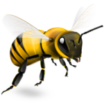 Скачать PNG картинку на прозрачном фоне Пчела, графика, вид спереди, летит