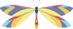 Скачать PNG картинку на прозрачном фоне Разноцветная стрекоза, нарисованная иллюстрация