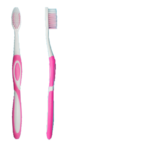 Скачать PNG картинку на прозрачном фоне Розово-белая зубная щетка, разные ракурсы