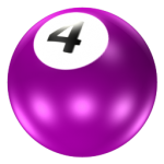 Скачать PNG картинку на прозрачном фоне Розовый нарисованный бильярдный шар с цифрой четыре, 4