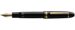 Скачать PNG картинку на прозрачном фоне Ручка перьевая, черно-золотая, нарисованная