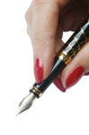 Скачать PNG картинку на прозрачном фоне Ручка-перо в женской руке