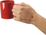 Скачать PNG картинку на прозрачном фоне Рука держит красную чашку