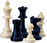 Скачать PNG картинку на прозрачном фоне Шахматные фигуры, черные и белые, рядоом