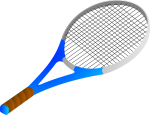Скачать PNG картинку на прозрачном фоне Сине-белая ракетка для большого тенниса