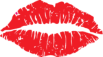 Скачать PNG картинку на прозрачном фоне След от губной помады, нарисованный красный