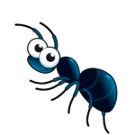 Скачать PNG картинку на прозрачном фоне Смешной мультяшный муравей с большими глазами
