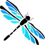Скачать PNG картинку на прозрачном фоне Стрекоза нарисованная, голубая