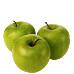 Скачать PNG картинку на прозрачном фоне Три зеленых яблока рядом