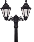 Скачать PNG картинку на прозрачном фоне Уличный фонарь с двумя плафонами
