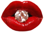 Скачать PNG картинку на прозрачном фоне В красных губах, алмаз