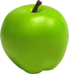 Скачать PNG картинку на прозрачном фоне Зеленое яблоко