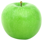 Скачать PNG картинку на прозрачном фоне Зеленое яблоко, вид сбоку