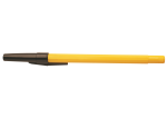 Скачать PNG картинку на прозрачном фоне Желтая шариковая ручка с черным колпачком