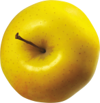 Скачать PNG картинку на прозрачном фоне Желтое яблоко, вид сверху