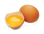 Скачать PNG картинку на прозрачном фоне Желток в шкорлупе с целым яйцом