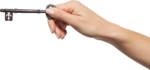 Скачать PNG картинку на прозрачном фоне Женская рука держит ключ