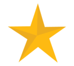 Скачать PNG картинку на прозрачном фоне Золотая пятиконечная звезда с гранями